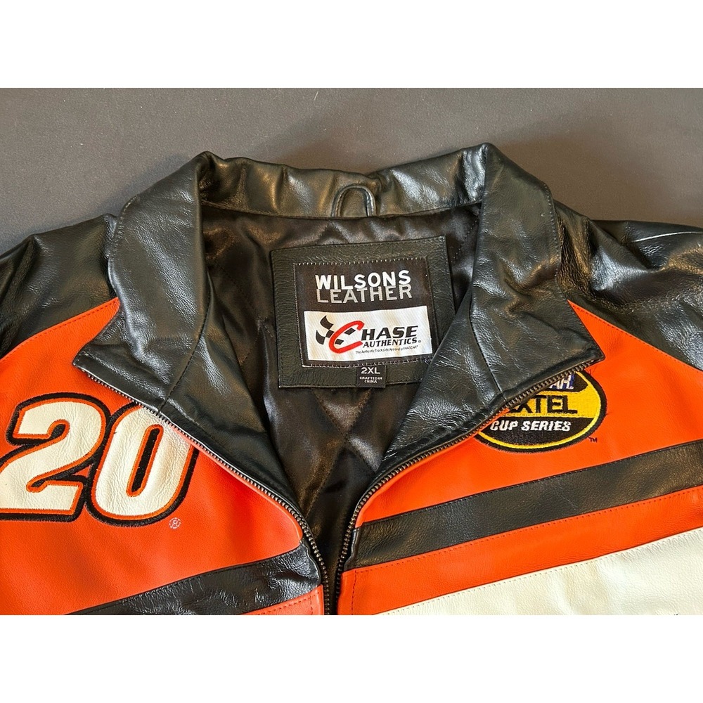 Vintage Tony Stewart #20 NASCAR Racing Wilson's Leather Jacket Sz XXL - Picture 11 of 16